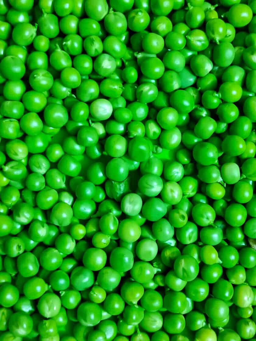 Harvested peas