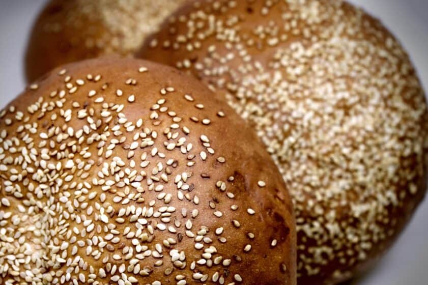 Sesame seeds on bread